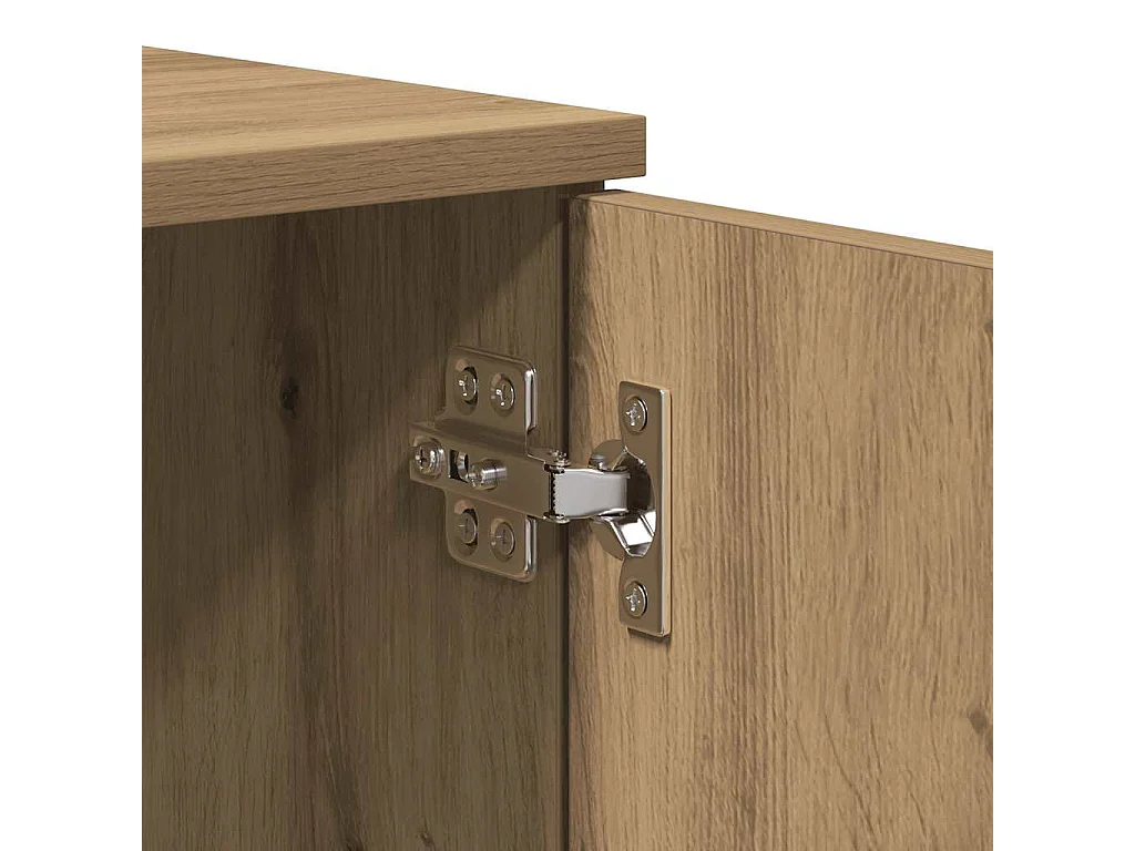 Meuble TV chêne artisanal 140x35x40 cm bois d'ingénierie