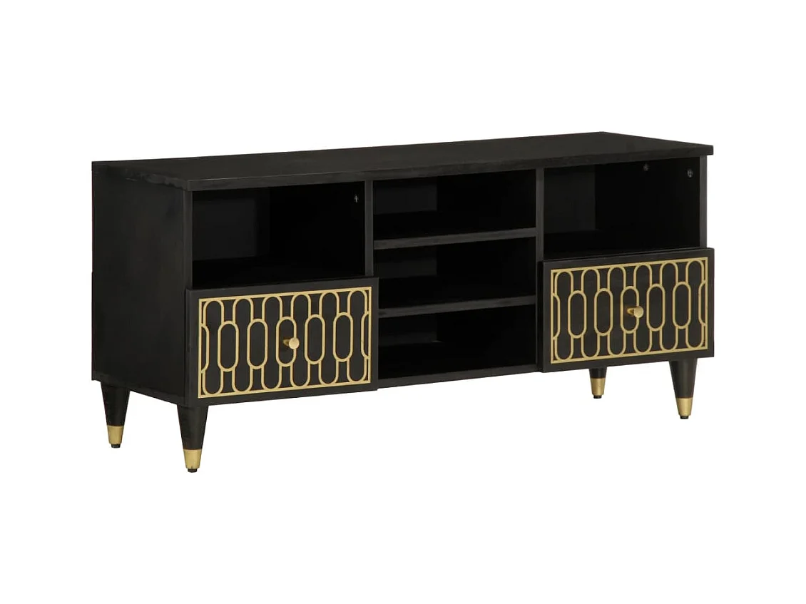 Mueble de TV madera maciza de mango 100x33x46 cm