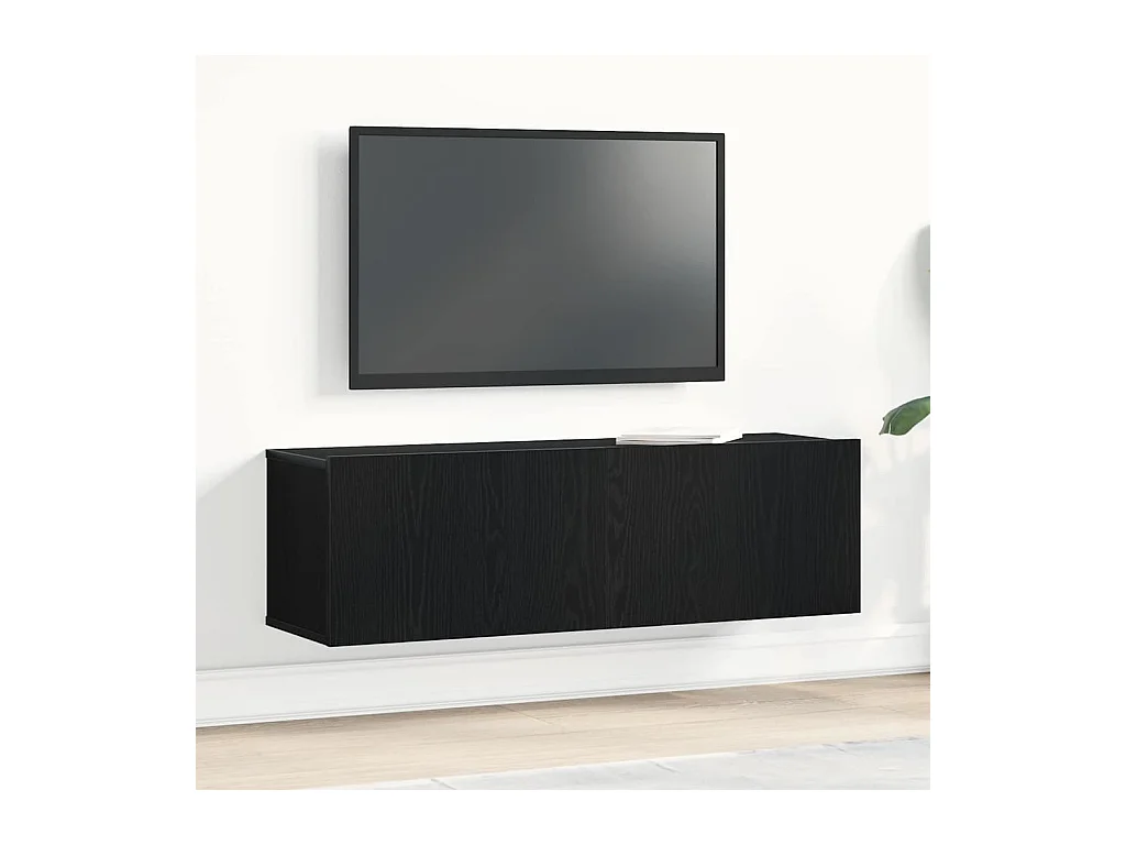 Meubles TV Chêne noir 100 x 30 x 30 cm Bois d'ingénierie