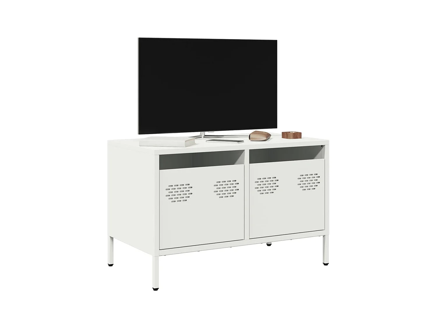 Mueble para TV acero laminado en frío blanco 68x39x43,5 cm