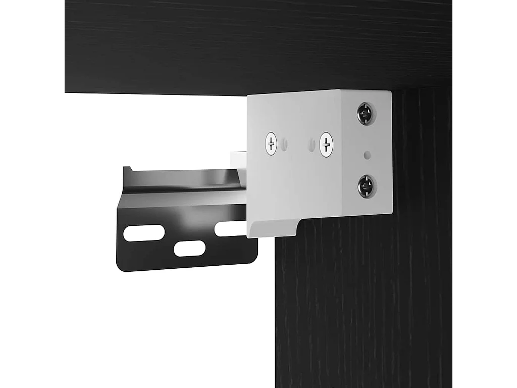 Meuble TV 2 pièces Noir 30.5 x 30 x 102 cm Bois d'ingénierie