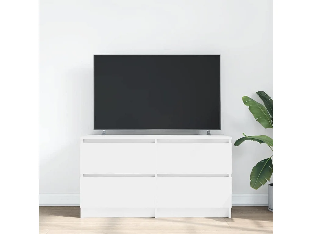 Meuble TV blanc 100x35x54 cm bois d'ingénierie