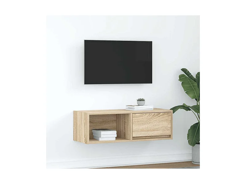 Mueble de TV de roble Sonoma 80x31x25,5 cm Madera de ingeniería
