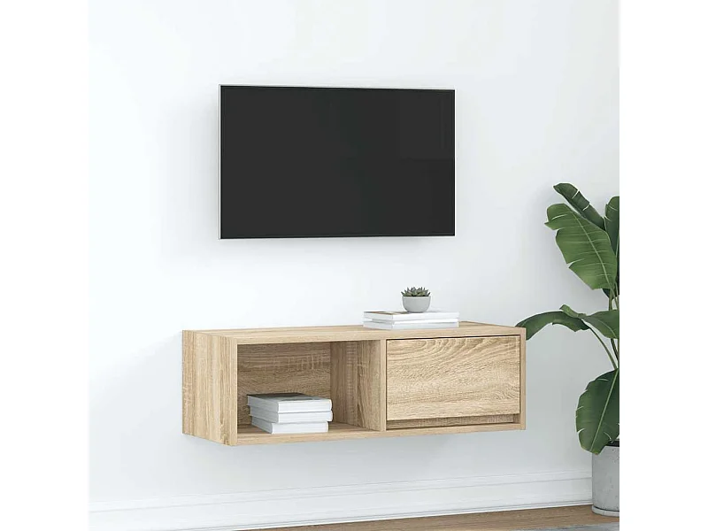 Meuble TV chêne sonoma 80x31x25,5 cm bois d'ingénierie