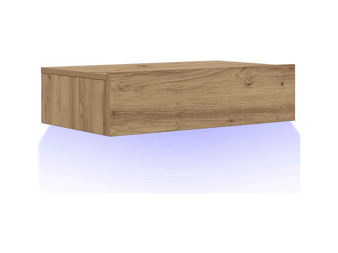 Meuble TV avec éclairages LED chêne artisanal 60x35x15,5 cm