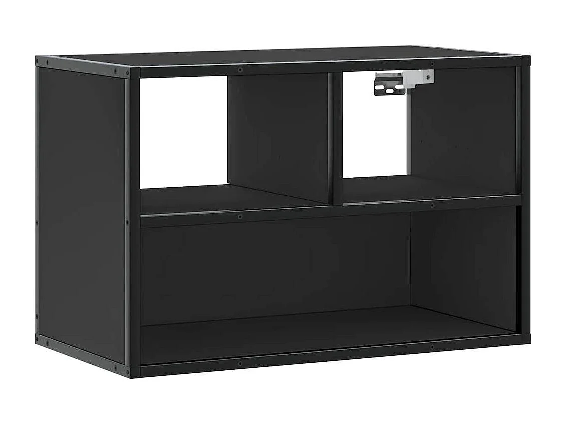 Meuble TV noir 60x31x39,5 cm bois d'ingénierie et métal