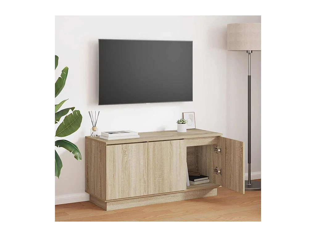 Meuble TV avec LED Chêne sonoma 100 x 38 x 49 cm