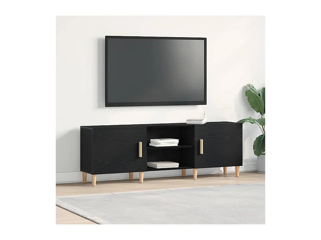 Meuble TV Chêne noir 150 x 30 x 50 cm Bois d'ingénierie