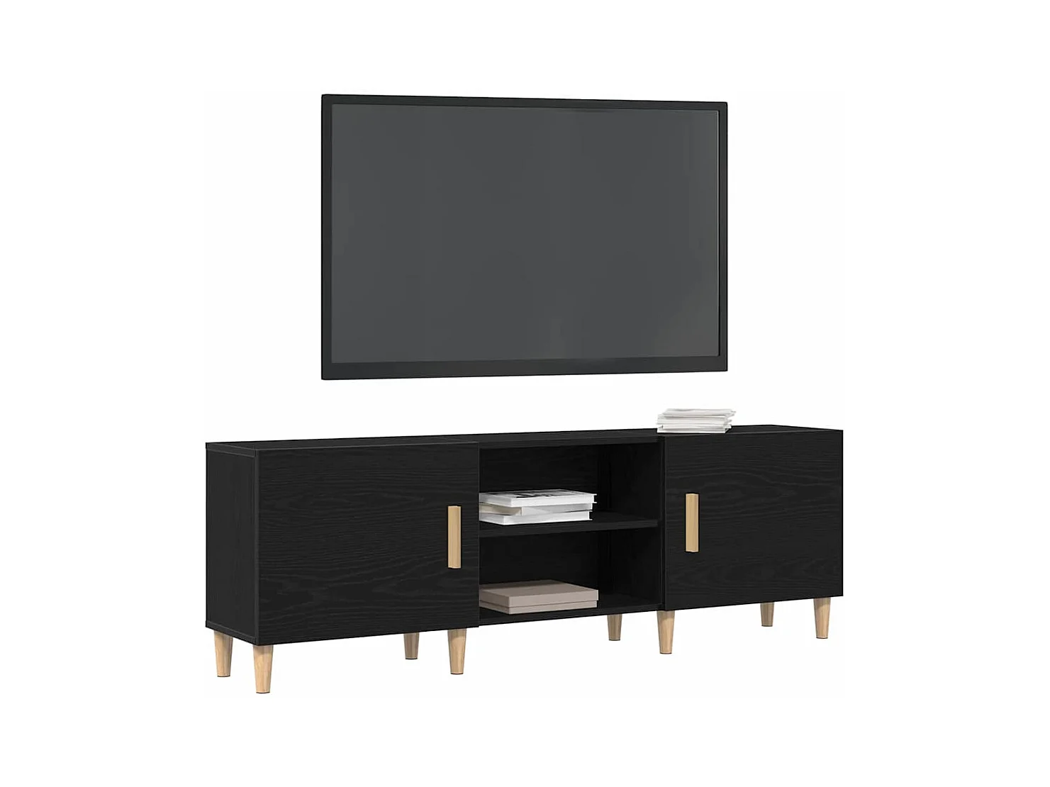 Meuble TV Chêne noir 150 x 30 x 50 cm Bois d'ingénierie