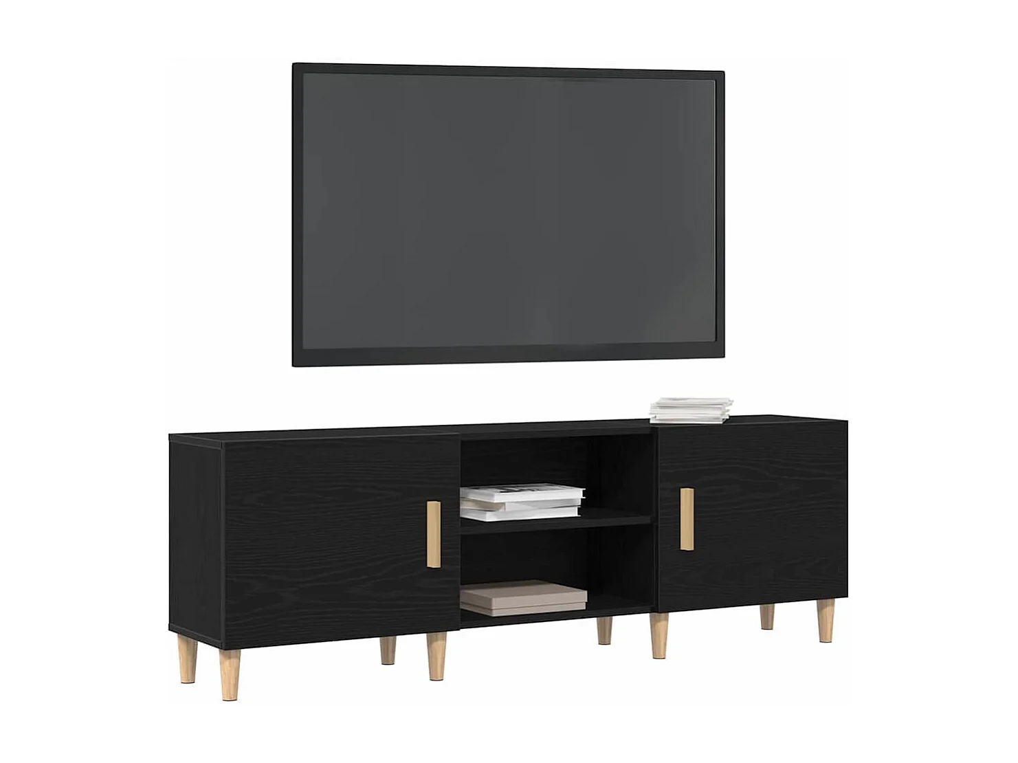 Meuble TV Chêne noir 150 x 30 x 50 cm Bois d'ingénierie