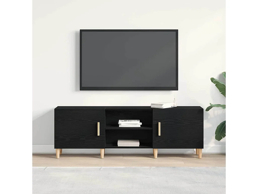 Meuble TV Chêne noir 150 x 30 x 50 cm Bois d'ingénierie