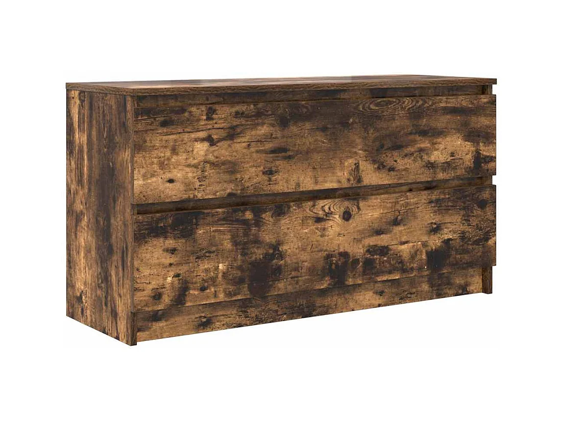 Meuble TV chêne fumé 100x35x54 cm bois d'ingénierie