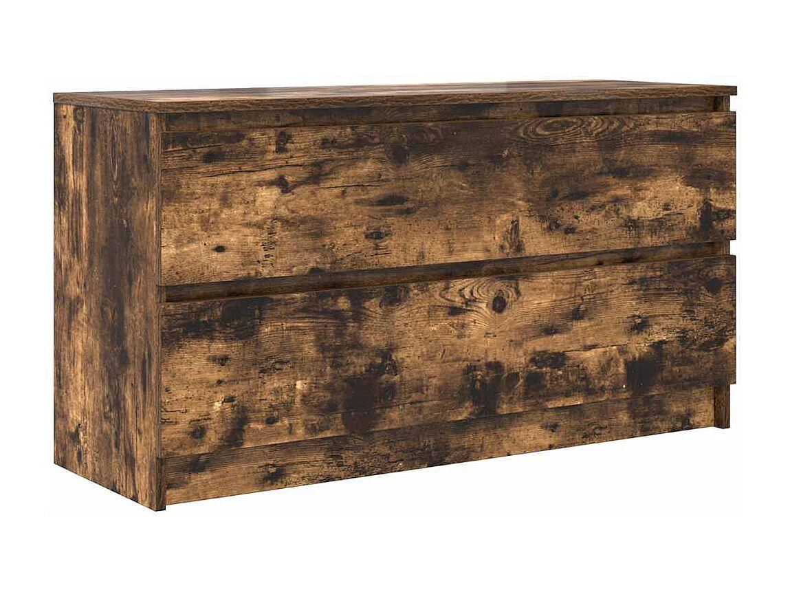 Meuble TV chêne fumé 100x35x54 cm bois d'ingénierie