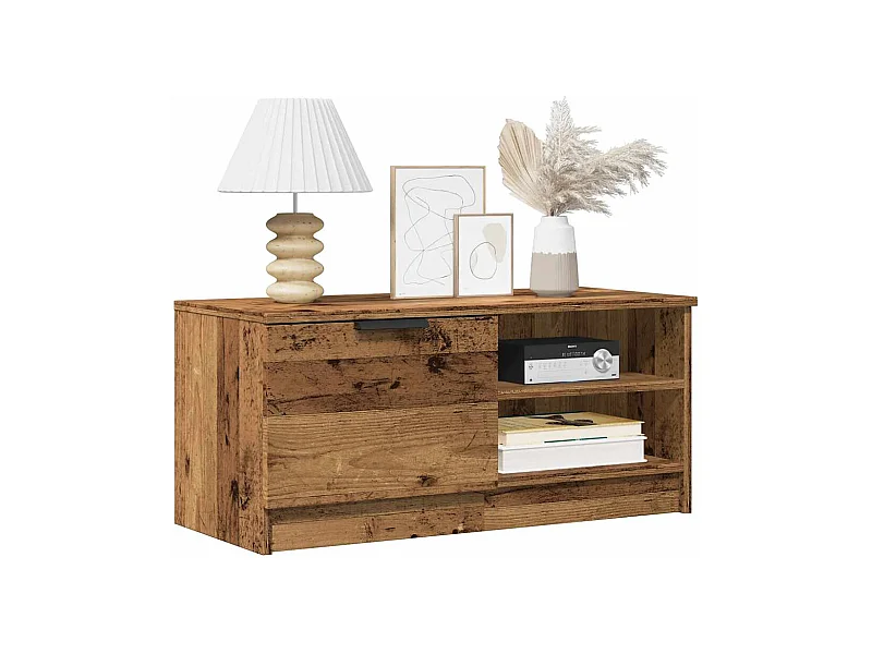 Mueble para TV madera contrachapada envejecida 80x35x36,5 cm