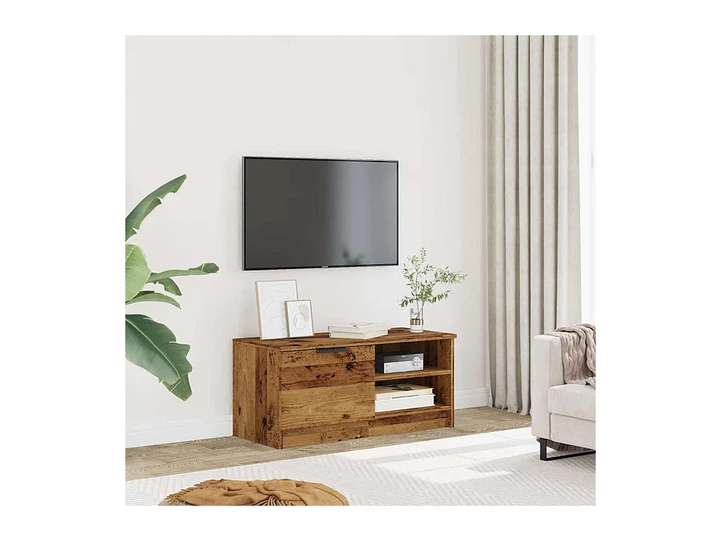 Meuble TV vieux bois 80x35x36,5 cm bois d'ingénierie