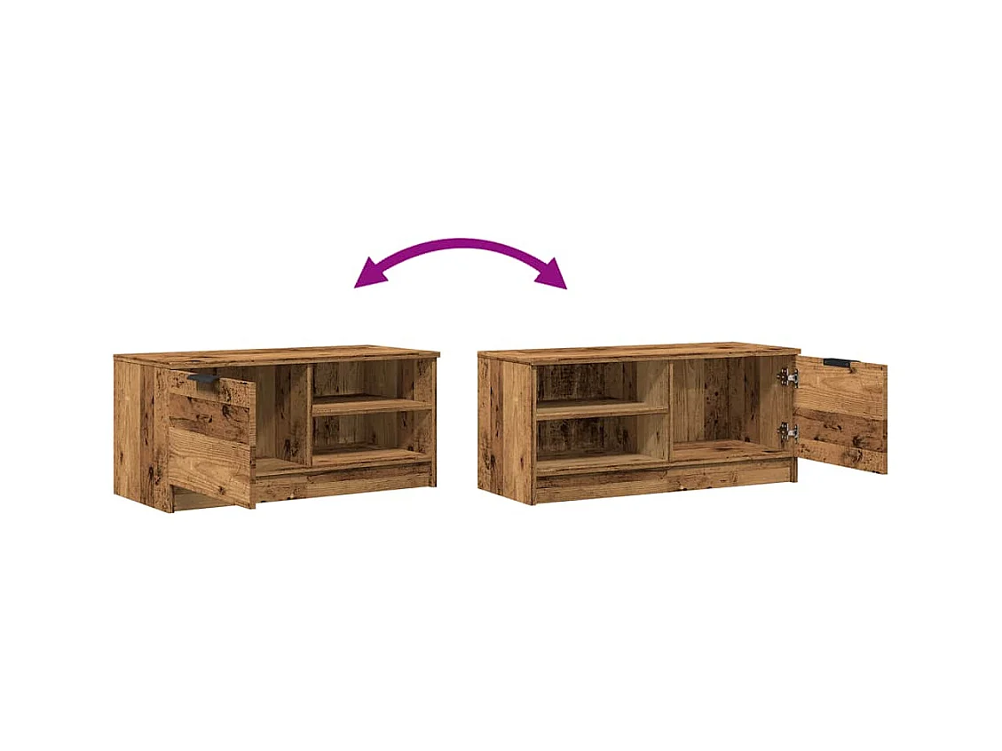Meuble TV vieux bois 80x35x36,5 cm bois d'ingénierie
