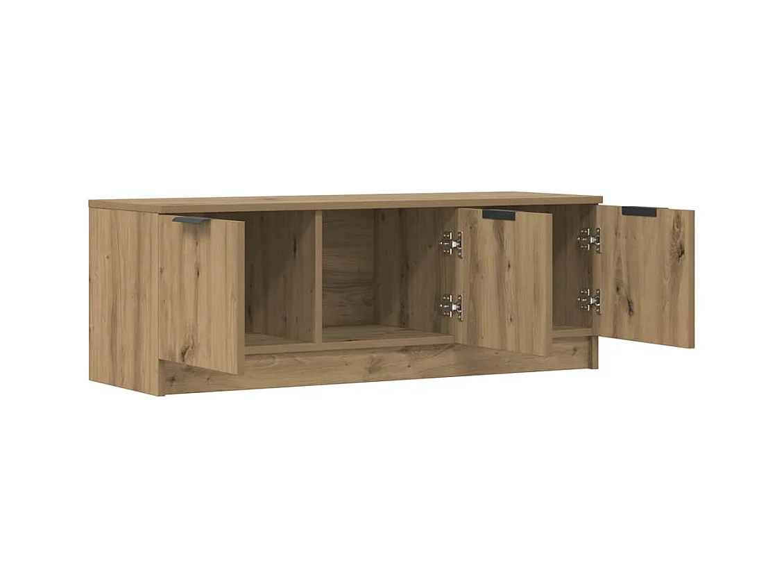 Meuble TV chêne artisanal 102x35x36,5 cm bois d'ingénierie