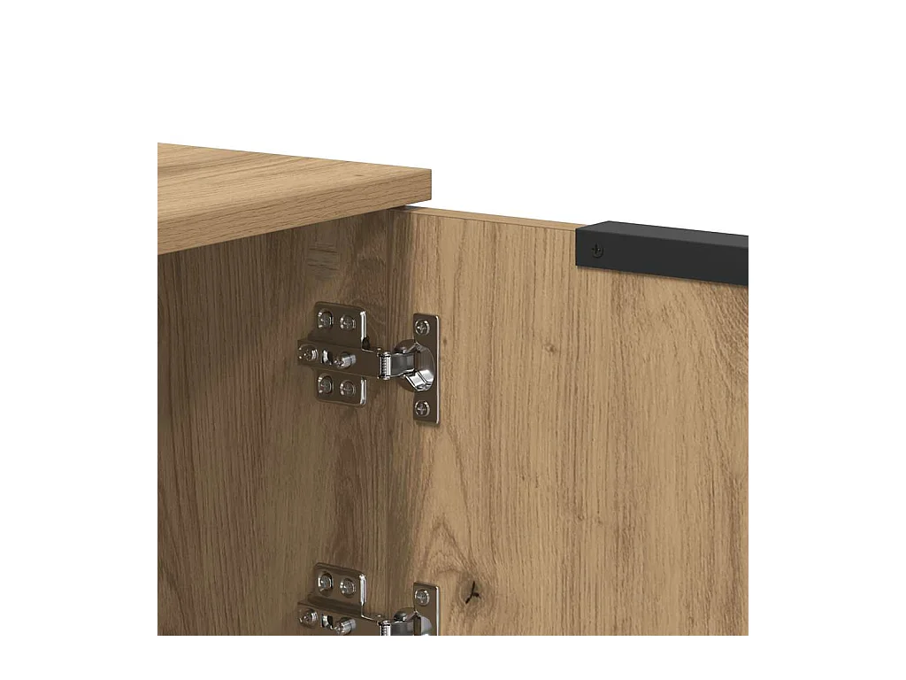 Meuble TV chêne artisanal 102x35x36,5 cm bois d'ingénierie