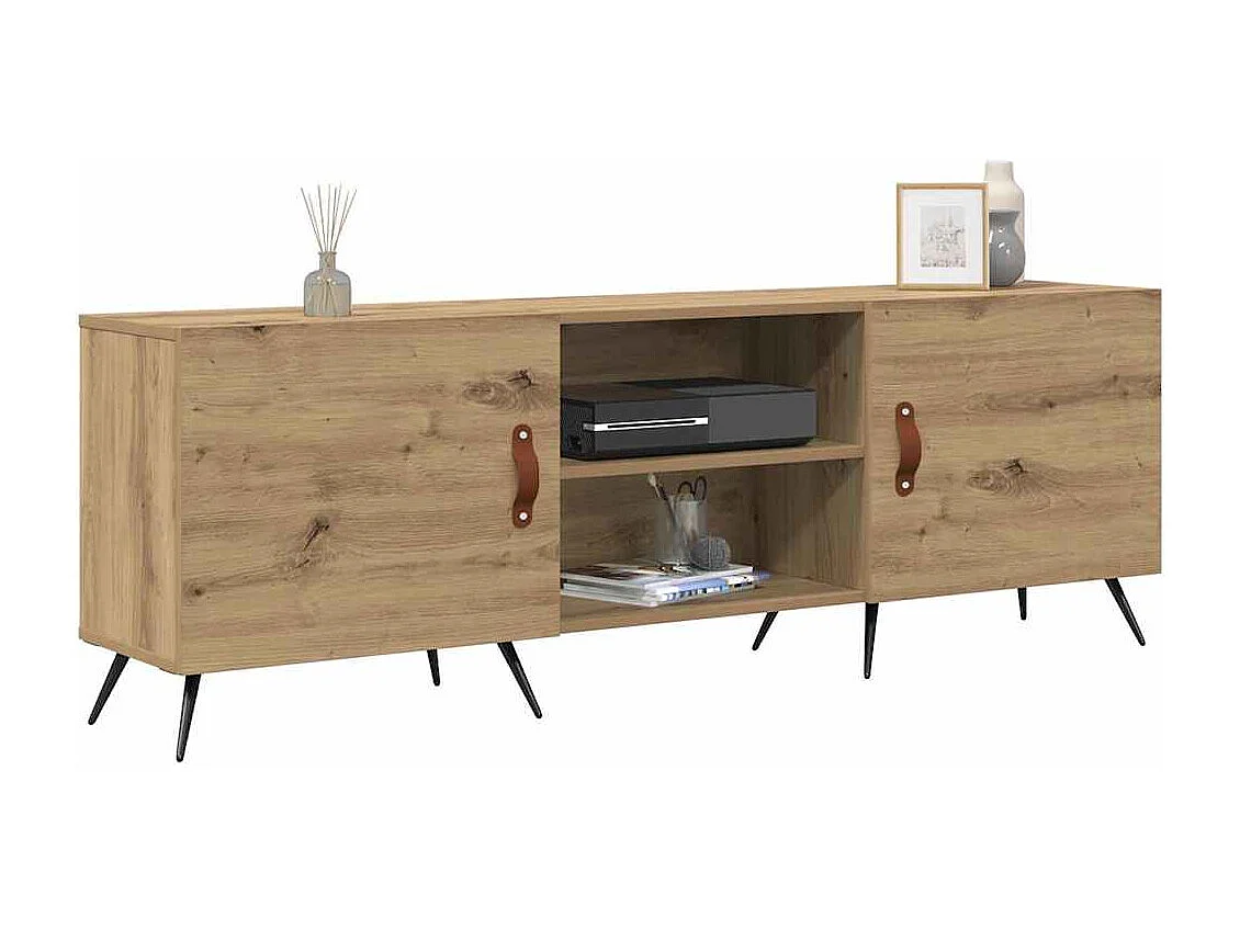 Meuble TV chêne artisanal 150 x 30 x 50 cm Bois d'ingénierie