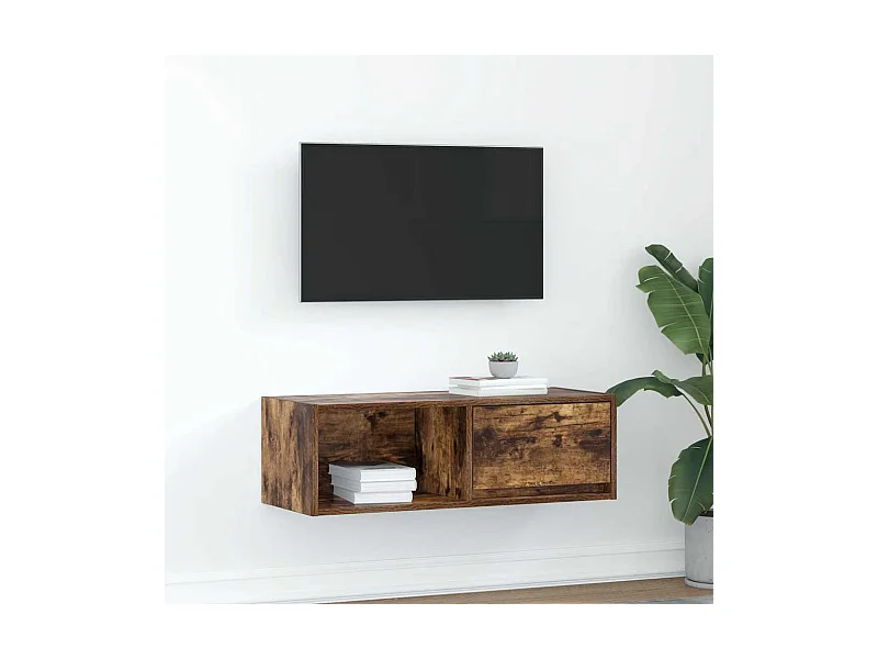 Móvel de TV 80x31x25,5 cm derivados de madeira carvalho fumado