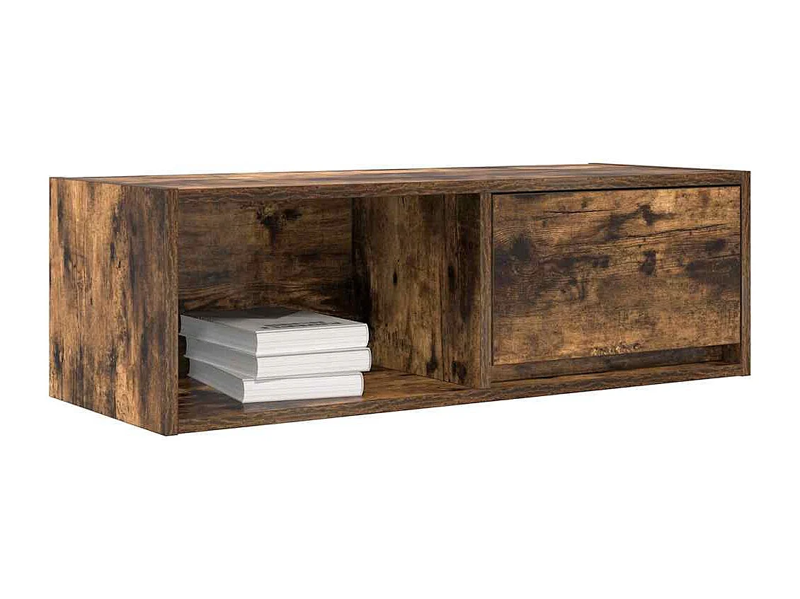 Mueble de TV de roble ahumado 80x31x25,5cm Madera de ingeniería