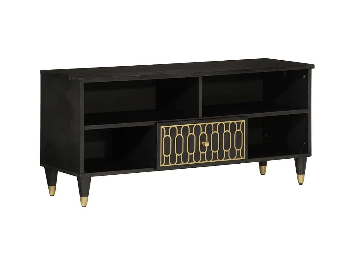 Mueble de TV madera maciza de mango 100x33x46 cm