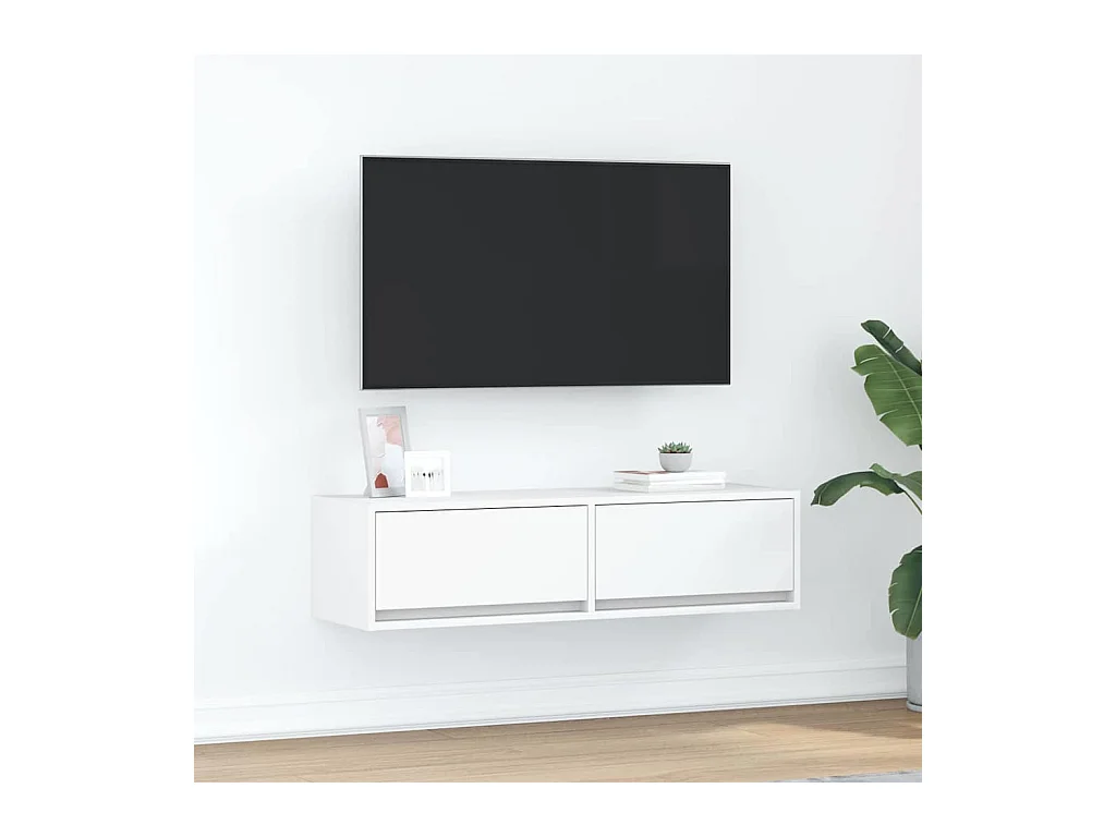 Meuble TV Blanc 100 x 31 x 25.5 cm Bois d'ingénierie