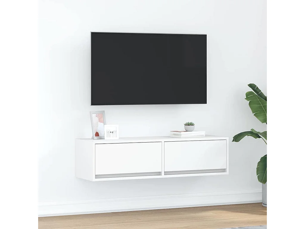 Meuble TV Blanc 100 x 31 x 25.5 cm Bois d'ingénierie