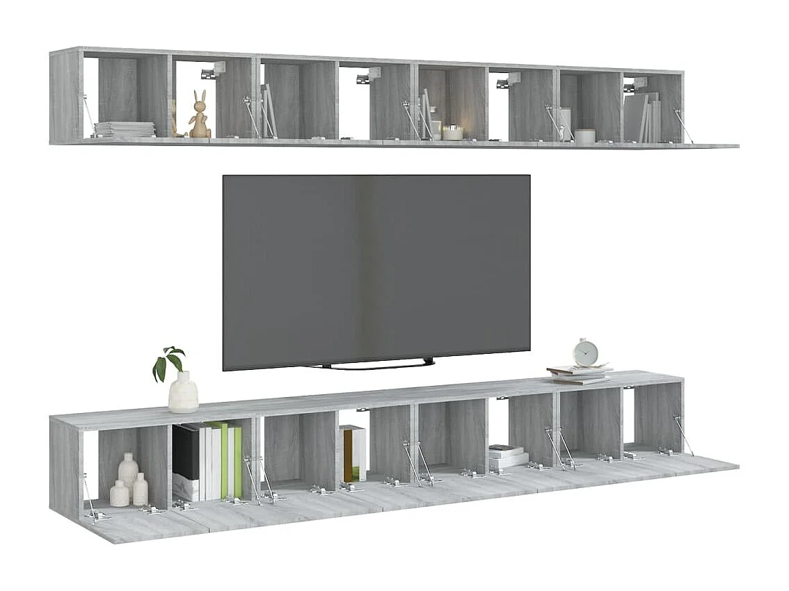 Meubles TV 8 pièces Sonoma gris 60x30x30 cm Bois d'ingénierie