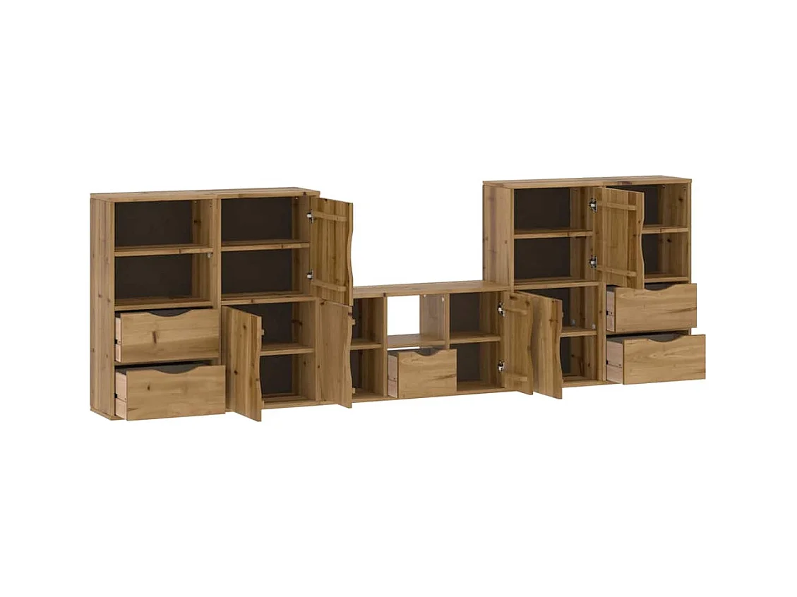 Meubles TV 5 pièces avec rangement ODDA bois de pin massif