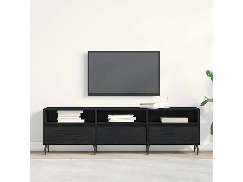 Meuble TV Chêne noir 150 x 30 x 44.5 cm Bois d'ingénierie