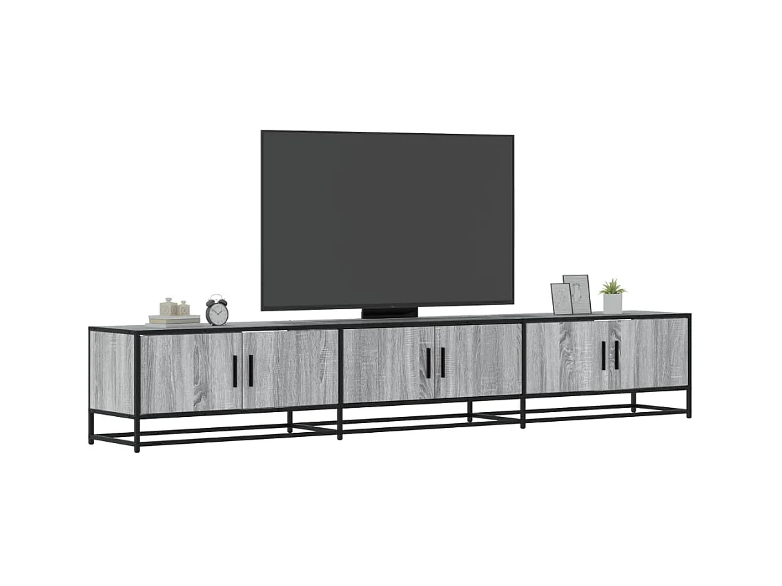 Móvel de TV 240x35x41 cm derivados de madeira cinzento sonoma