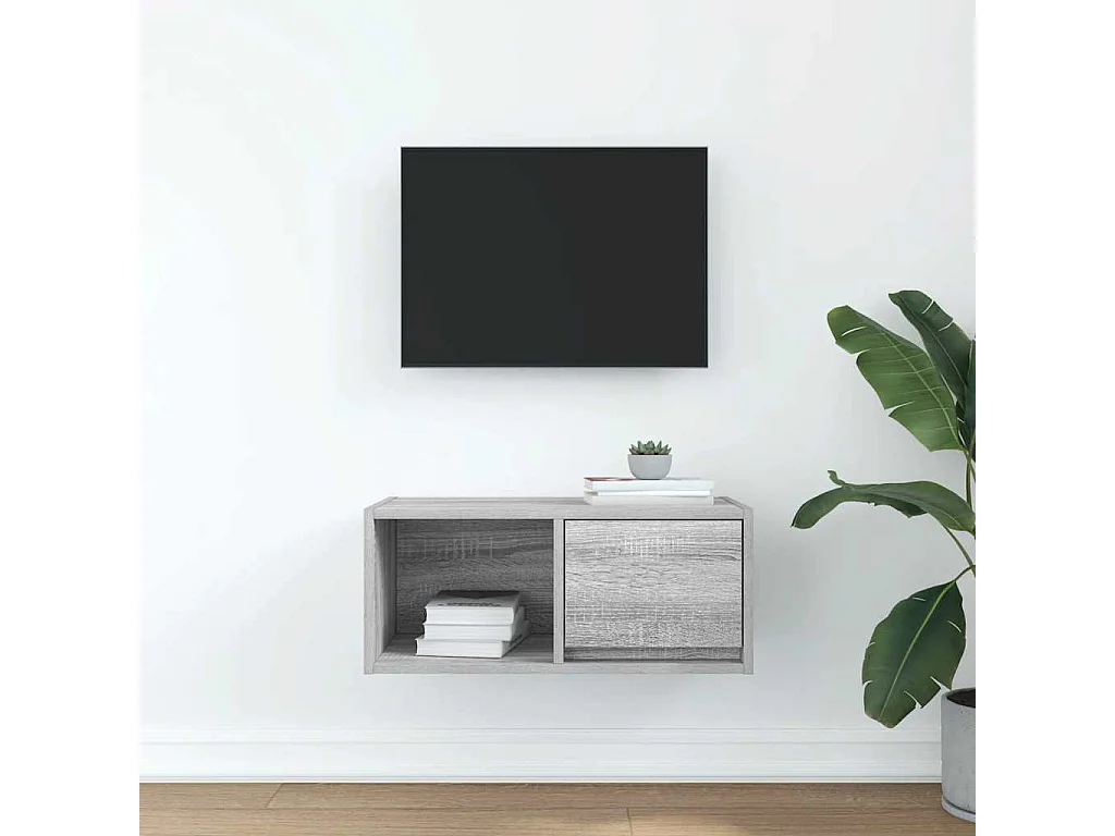 Meuble TV sonoma gris 60x31x25,5 cm bois d'ingénierie