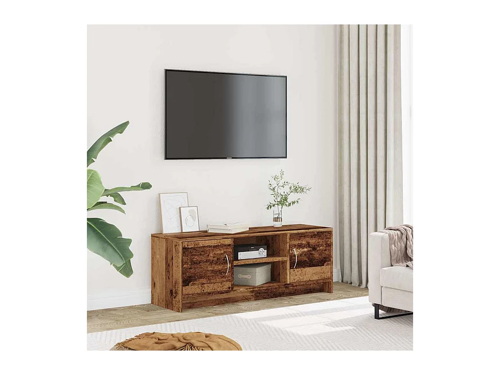 Meuble TV vieux bois 102x30x37,5 cm bois d'ingénierie