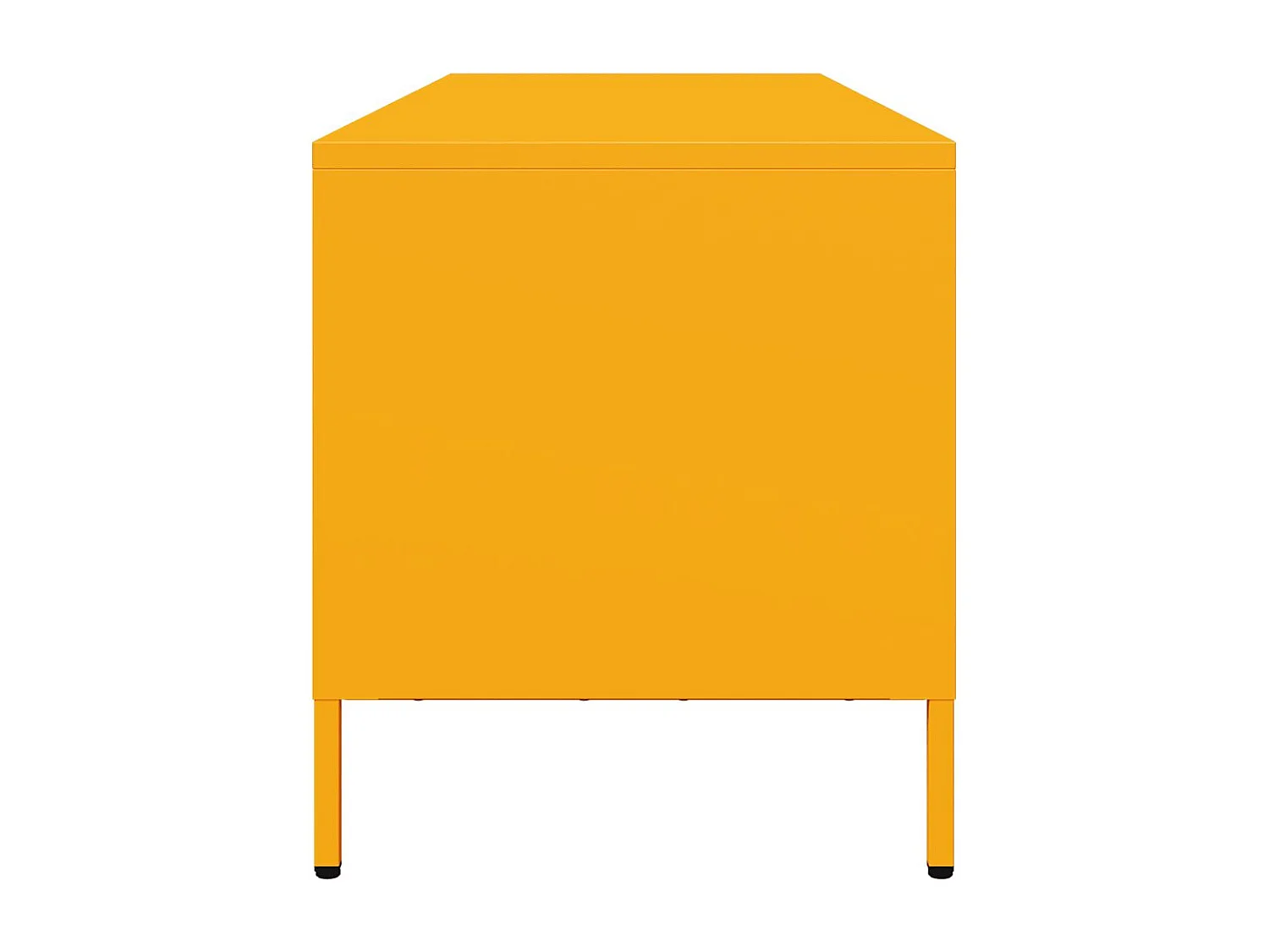 Meuble TV jaune moutarde 135x39x43,5 cm acier laminé à froid