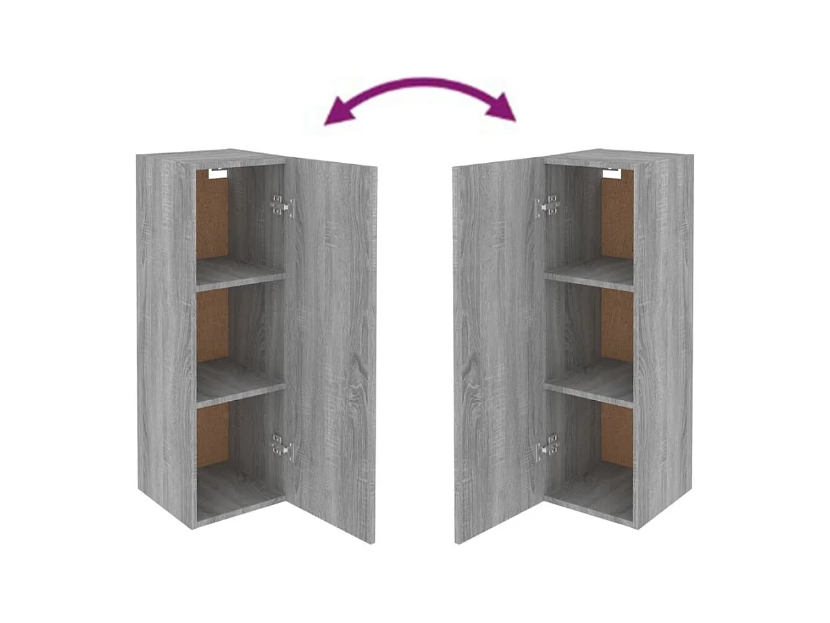 Mueble de TV 2 uds madera ingeniería gris Sonoma 30,5x30x90 cm