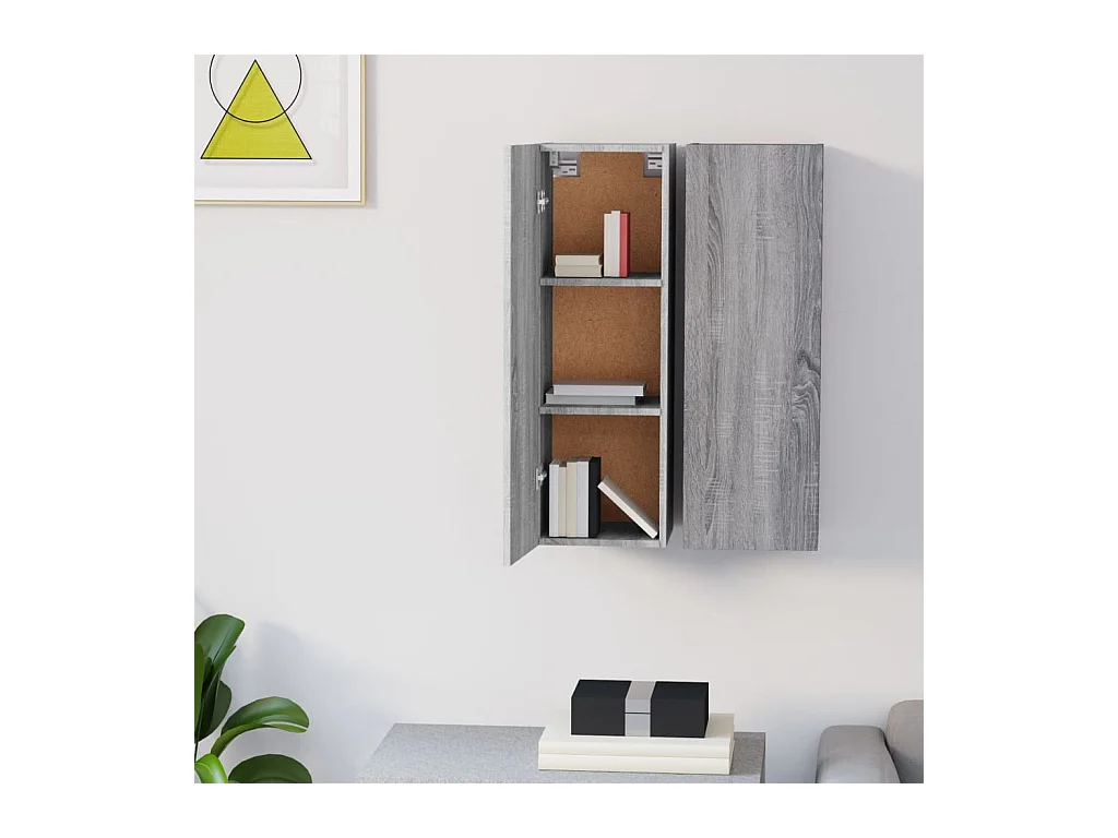 Mueble de TV 2 uds madera ingeniería gris Sonoma 30,5x30x90 cm