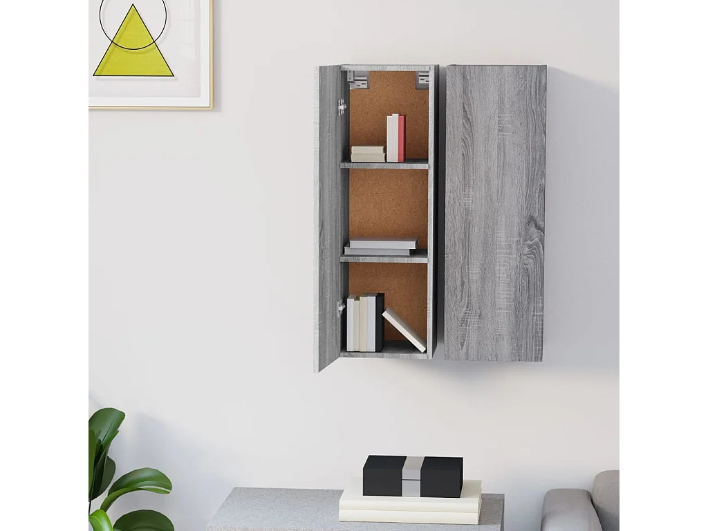 Mueble de TV 2 uds madera ingeniería gris Sonoma 30,5x30x90 cm