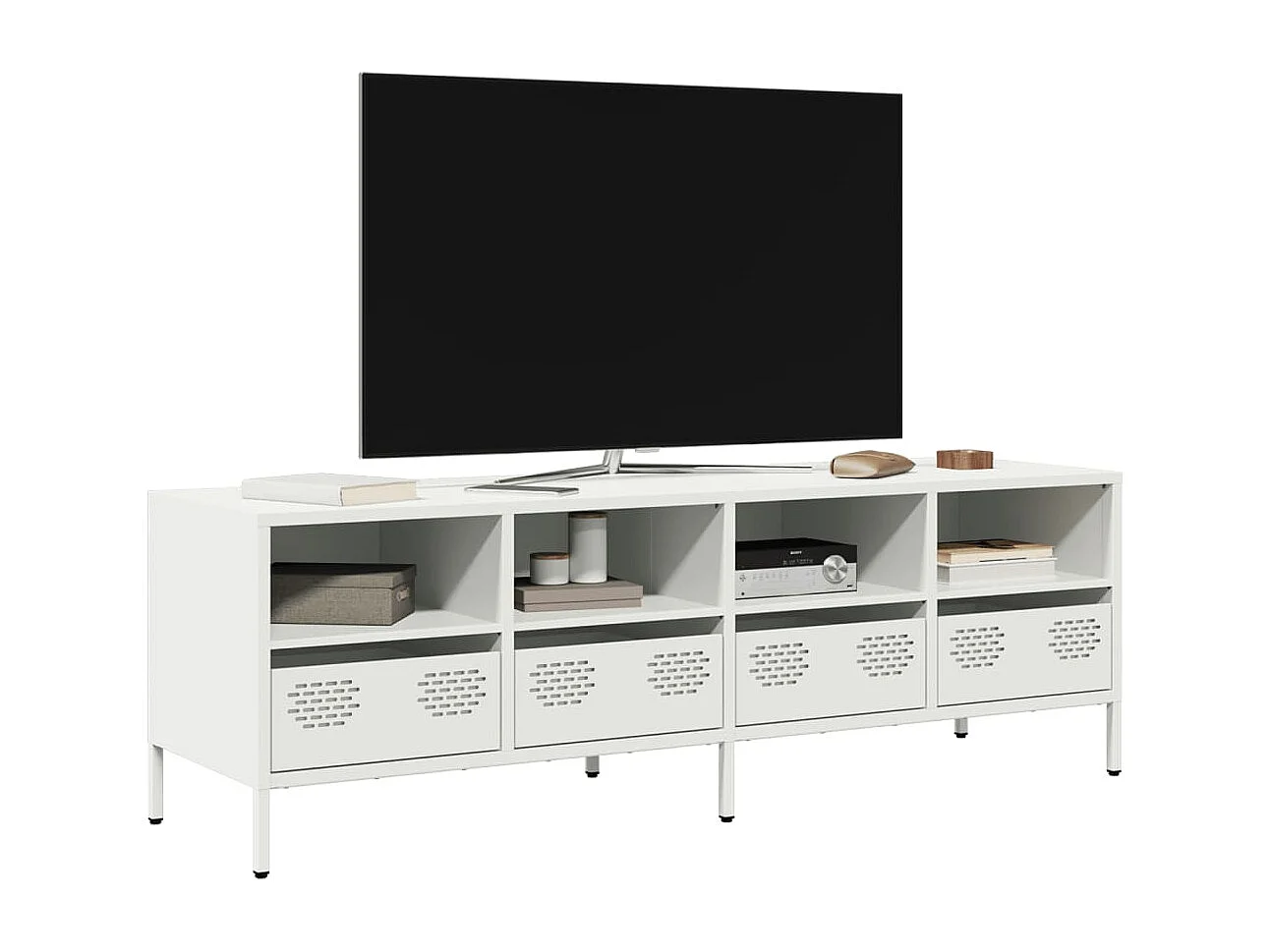 Mueble para TV acero laminado en frío blanco 135x39x43,5 cm