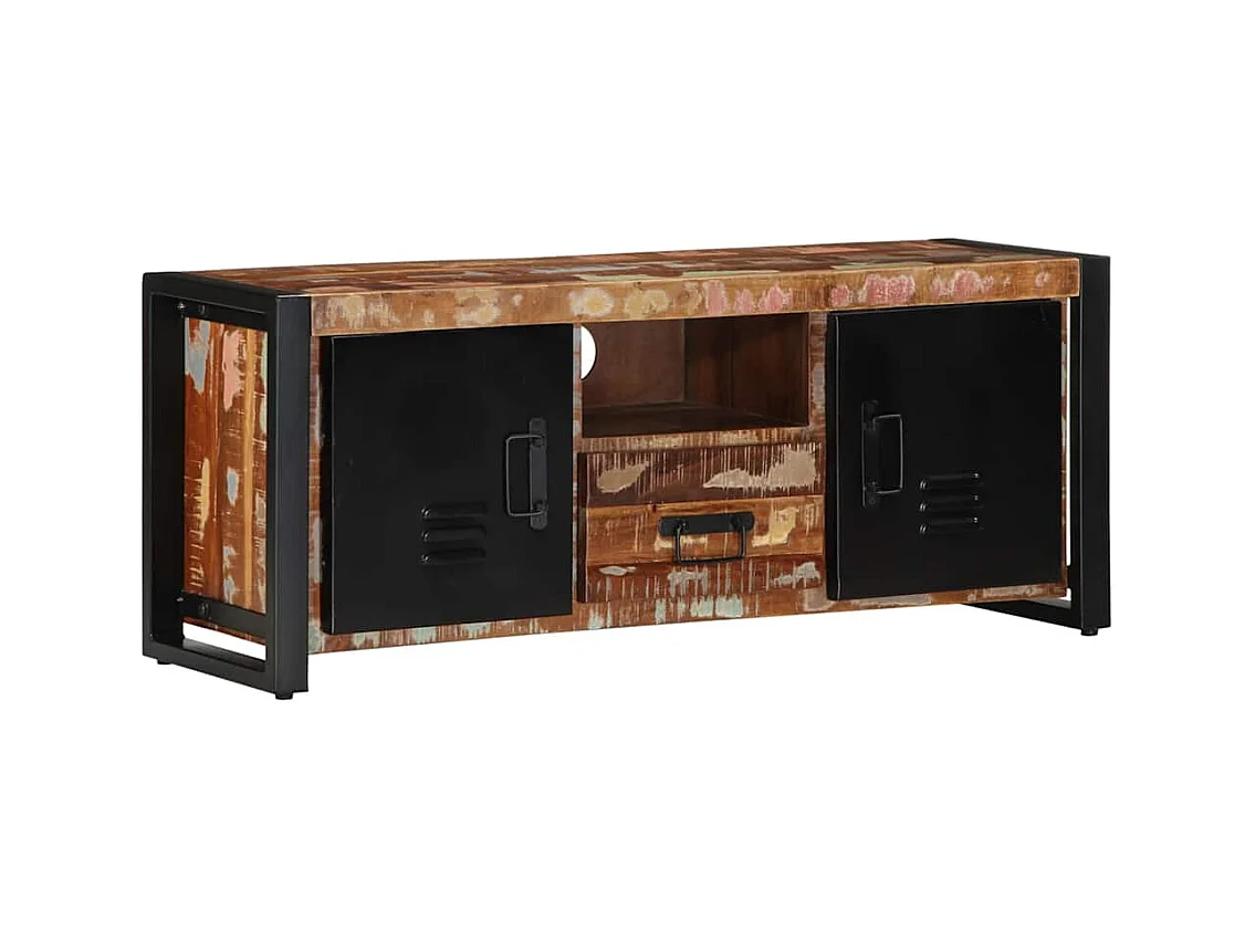 Mueble de TV madera maciza reciclada 100x30x40 cm