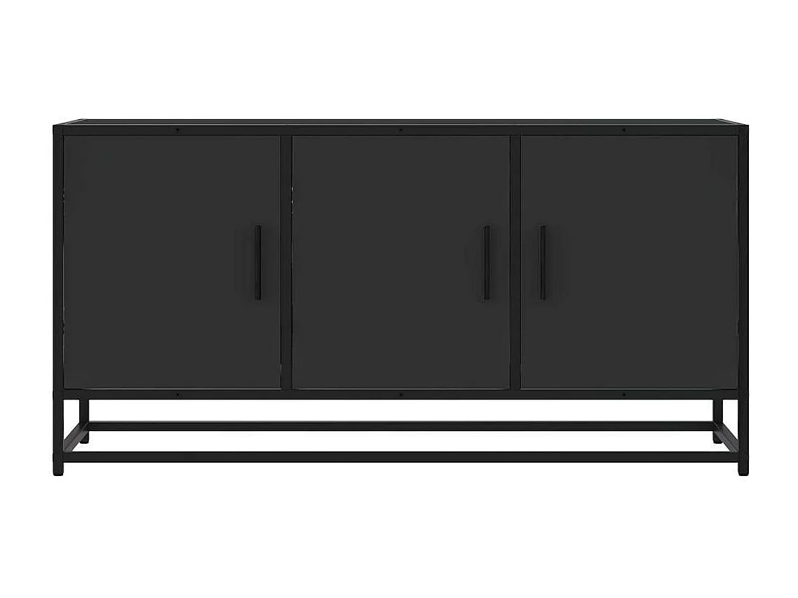 Meuble TV noir 100x35x50 cm bois d'ingénierie et métal