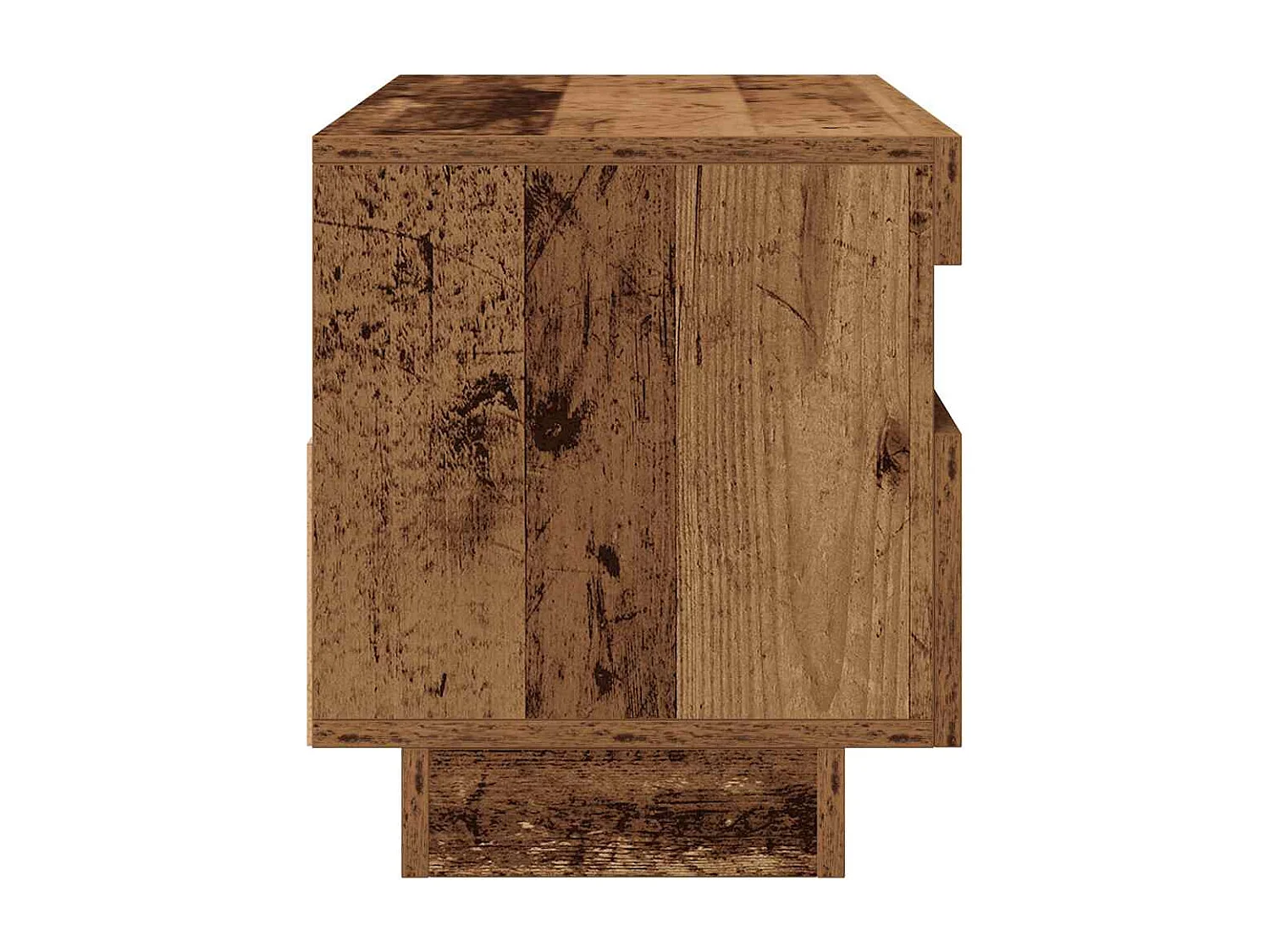 Meuble TV avec lumières LED vieux bois bois d'ingénierie