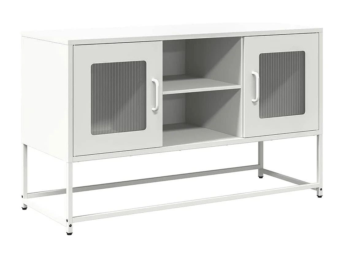 Mueble para TV de acero blanco 100,5x39x60,5 cm