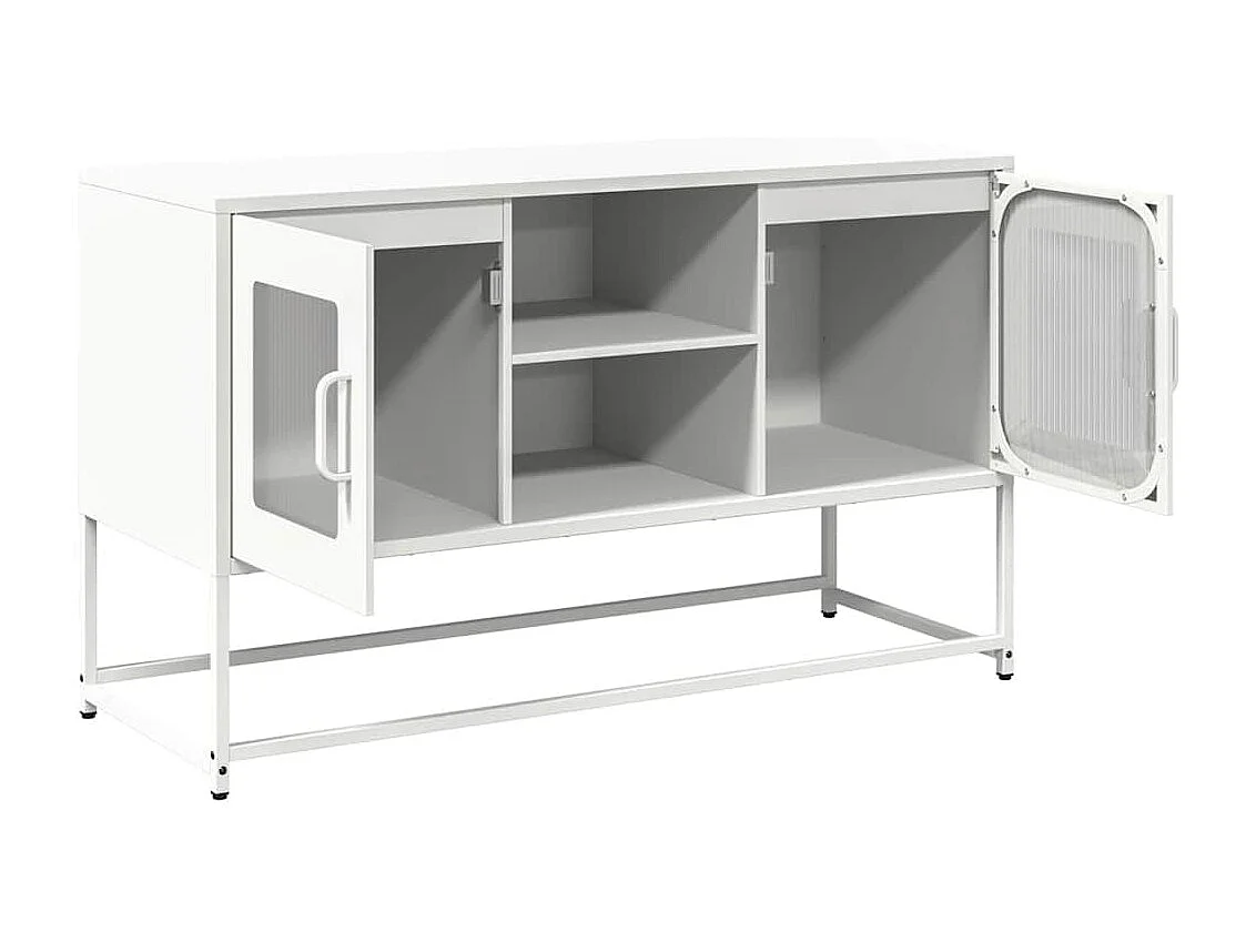 Mueble para TV de acero blanco 100,5x39x60,5 cm