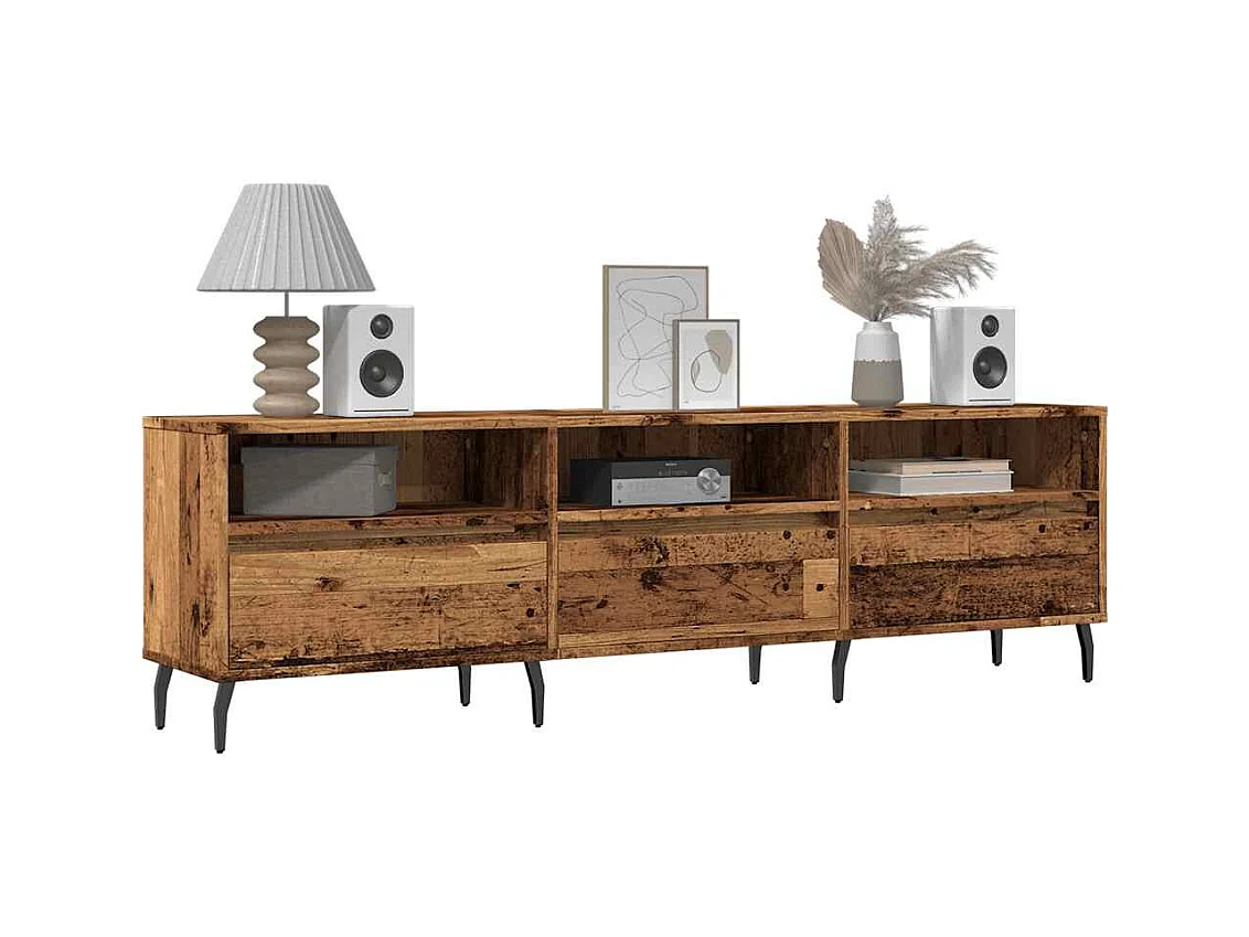 Mueble de TV madera ingeniería madera envejecida 150x30x44,5 cm