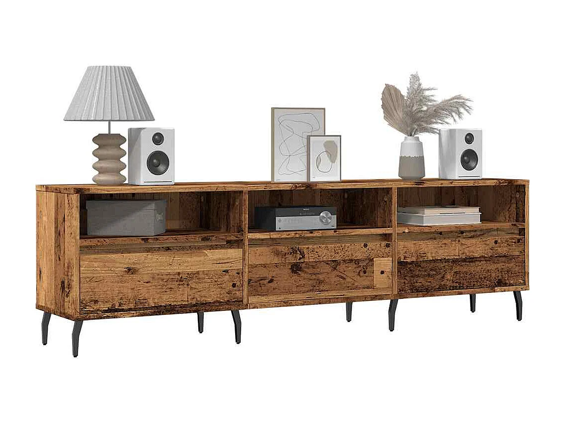 Meuble TV vieux bois 150x30x44,5 cm bois d'ingénierie