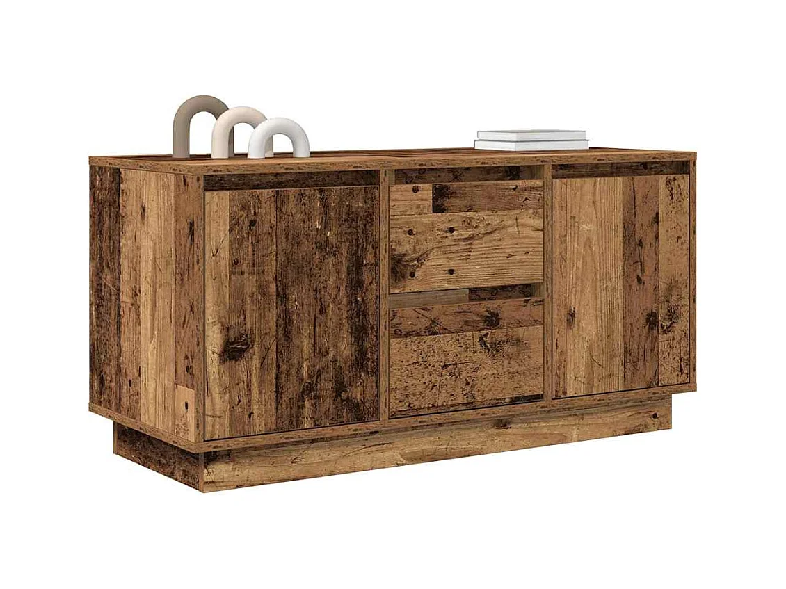 Mueble de TV con luces LED madera vieja 100x41x50 cm