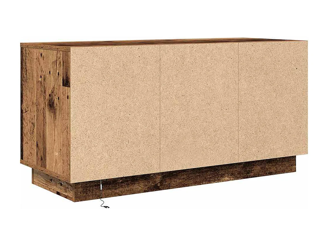 Mueble de TV con luces LED madera vieja 100x41x50 cm