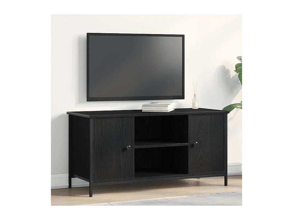 Gabinete para TV Carvalho preto 100 x 40 x 50 cm