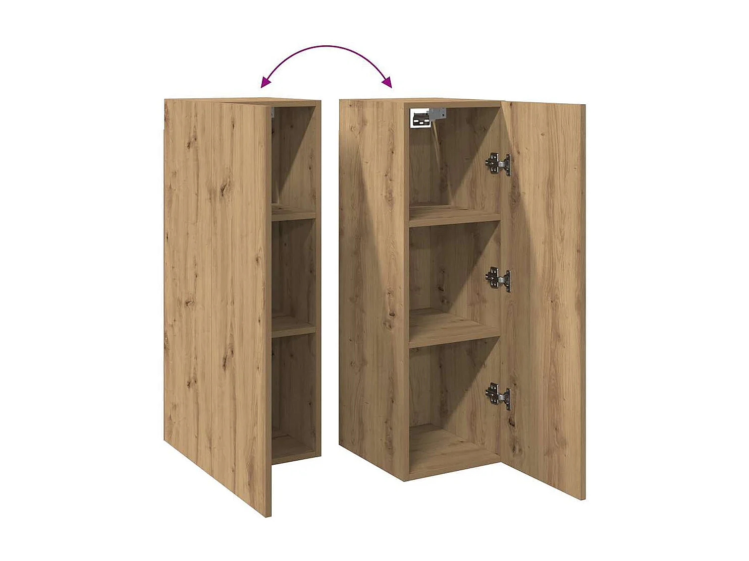 Meubles TV 2 pièces chêne artisanal 30,5x30x90cm bois d'ingénierie